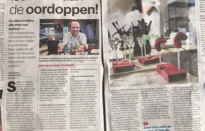 Η προστασία ακοής Audinc στην Eindhovens Dagblad!